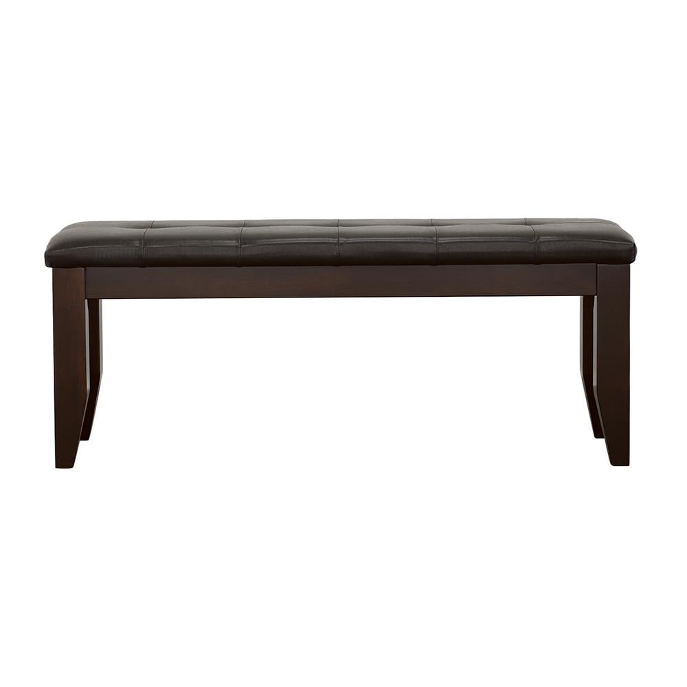 Dalila Cappuccino and Black Tufted Upholstered Dining Bench from Coaster - Luna Furniture