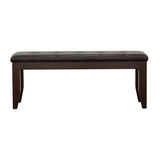 Dalila Cappuccino and Black Tufted Upholstered Dining Bench from Coaster - Luna Furniture