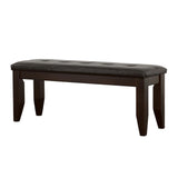Dalila Cappuccino and Black Tufted Upholstered Dining Bench from Coaster - Luna Furniture