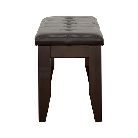 Dalila Cappuccino and Black Tufted Upholstered Dining Bench from Coaster - Luna Furniture