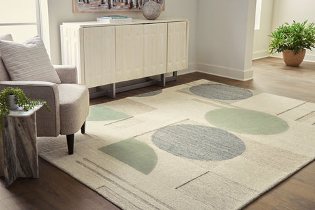 Dallane Linen/Blue/Green 5' x 7' Rug from Ashley - Luna Furniture