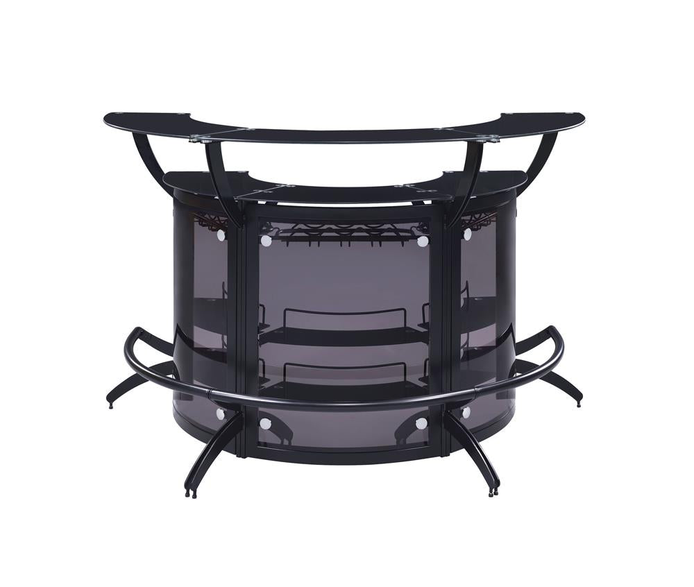 Dallas Smoked and Black 3-Bottle Wine Rack Bar Unit from Coaster - Luna Furniture