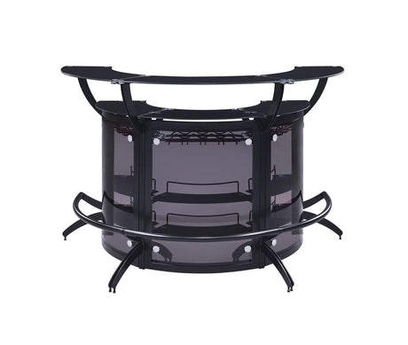 Dallas Smoked and Black 3-Bottle Wine Rack Bar Unit from Coaster - Luna Furniture