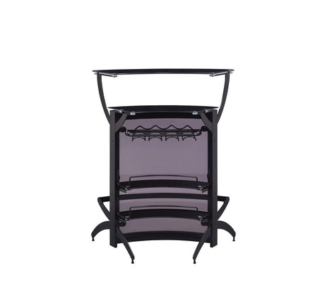 Dallas Smoked and Black 3-Bottle Wine Rack Bar Unit from Coaster - Luna Furniture
