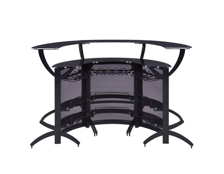 Dallas Smoked and Black 3-Bottle Wine Rack Bar Unit from Coaster - Luna Furniture