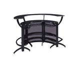 Dallas Smoked and Black 3-Bottle Wine Rack Bar Unit from Coaster - Luna Furniture