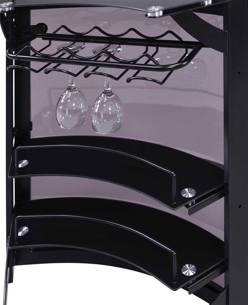 Dallas Smoked and Black 3-Bottle Wine Rack Bar Unit from Coaster - Luna Furniture