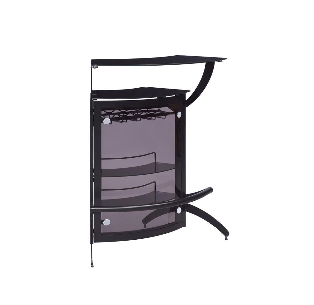 Dallas Smoked and Black 3-Bottle Wine Rack Bar Unit from Coaster - Luna Furniture
