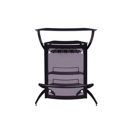 Dallas Smoked and Black 3-Bottle Wine Rack Bar Unit from Coaster - Luna Furniture