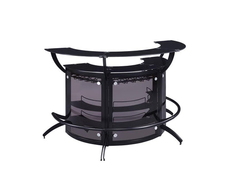 Dallas Smoked and Black 3-Bottle Wine Rack Bar Unit from Coaster - Luna Furniture