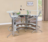 Dallas Smoked and Silver Bar Unit from Coaster - Luna Furniture
