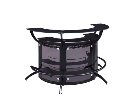Dallas Smoke and Black Curved Bar Unit from Coaster - Luna Furniture