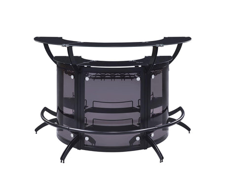 Dallas Smoke and Black Curved Bar Unit from Coaster - Luna Furniture