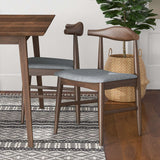 Damian Mid-Century Solid Wood Dining Chair Grey Linen - AFC00004 - Luna Furniture
