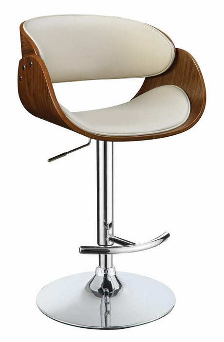 Dana Ecru and Chrome Adjustable Bar Stool from Coaster - Luna Furniture