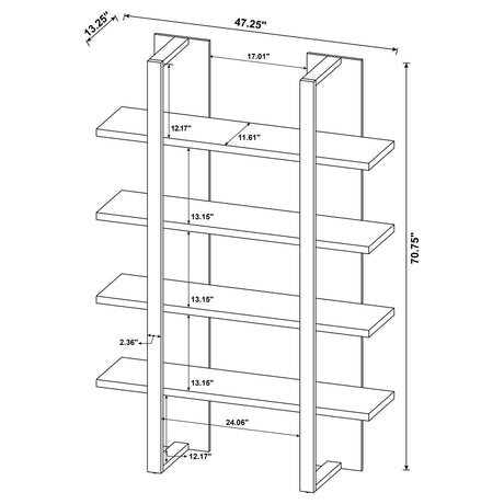 Danbrook Bookcase with 4 Full-length Shelves from Coaster - Luna Furniture