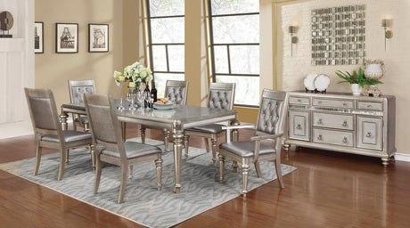 Danette Rectangular Dining Table with Leaf Metallic Platinum - 106471 - Luna Furniture