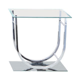 Danville Chrome U-Shaped End Table from Coaster - Luna Furniture