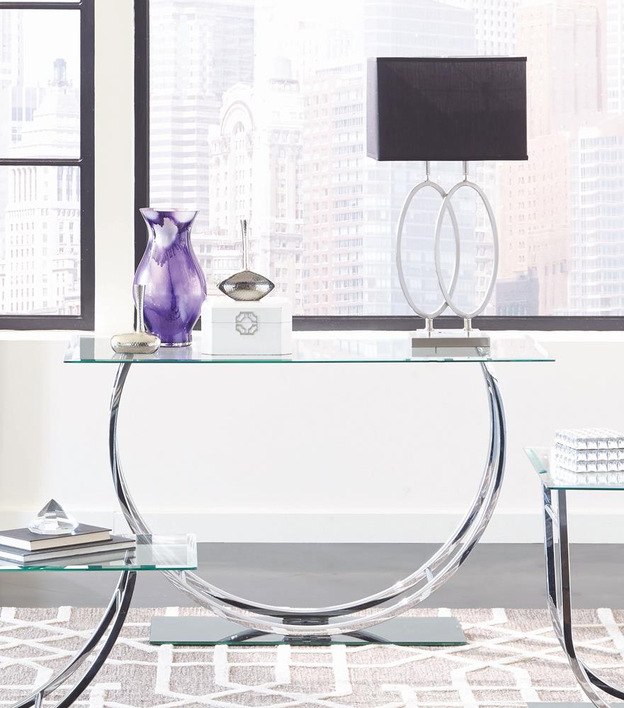 Danville Chrome U-Shaped Sofa Table from Coaster - Luna Furniture