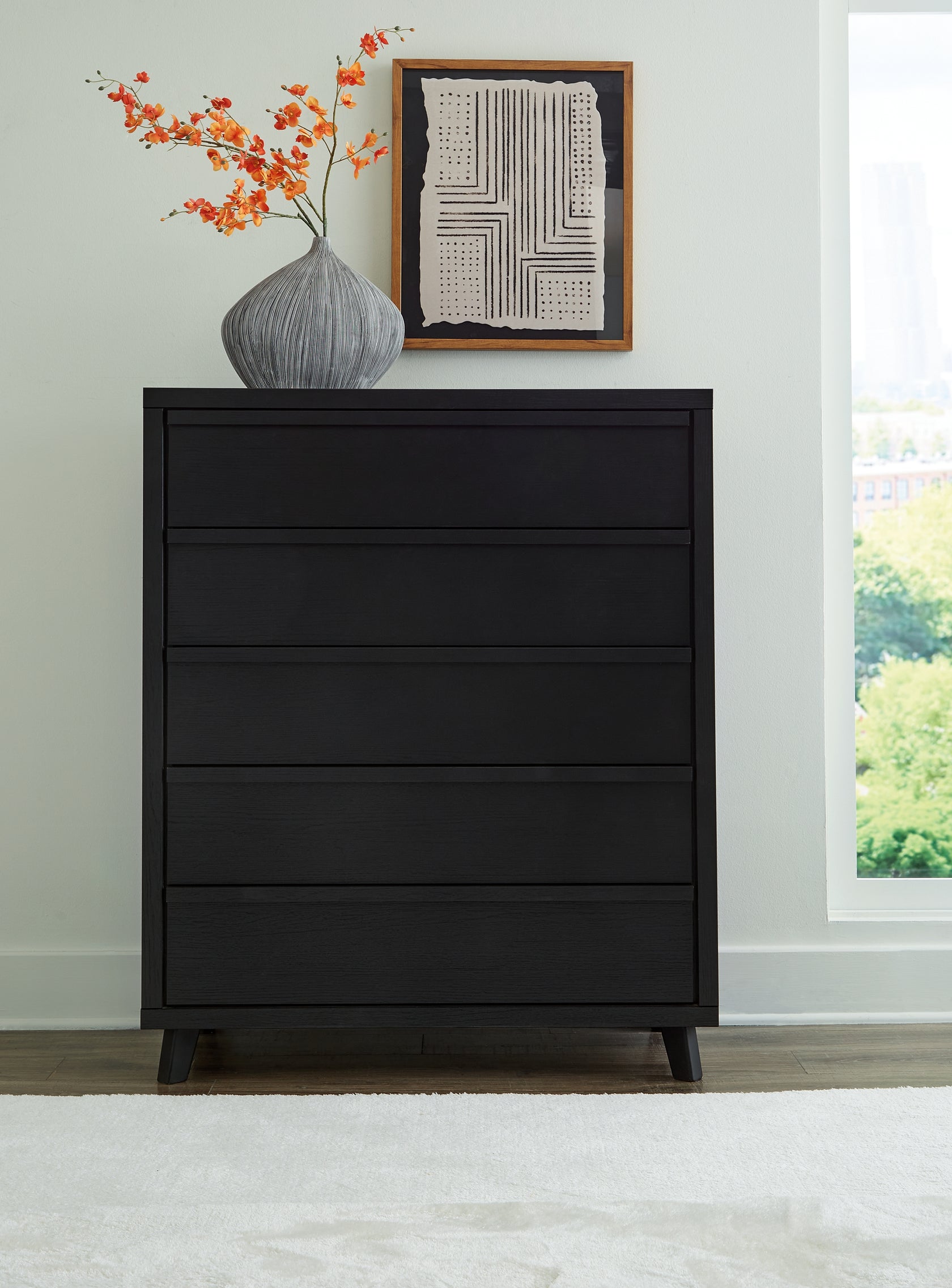 Danziar Black Chest of Drawers from Ashley - Luna Furniture
