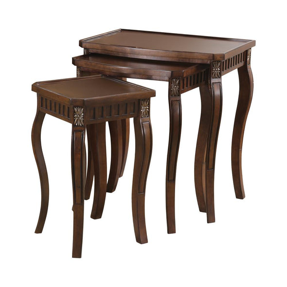 Daphne 3-piece Curved Leg Nesting Tables Warm Brown - 901076 - Luna Furniture