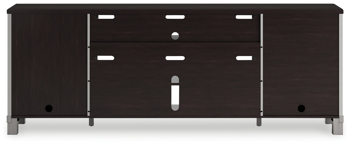 Darborn Gray/Brown 88" TV Stand from Ashley - Luna Furniture