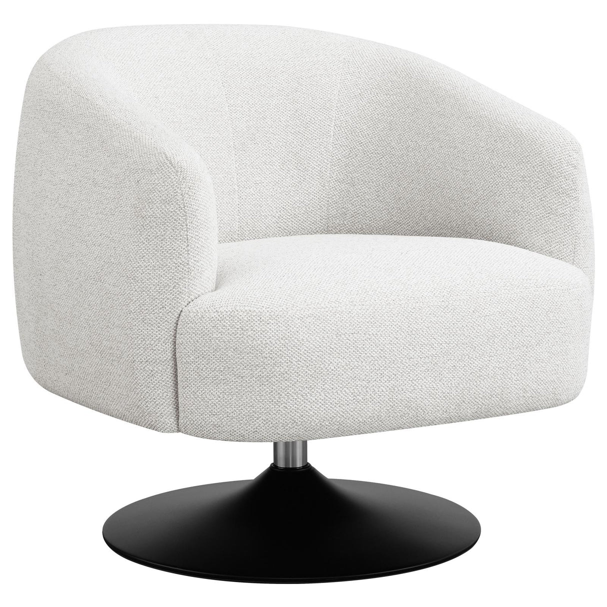 Dave Beige and Matte Black Upholstered Swivel Accent Chair from Coaster - Luna Furniture