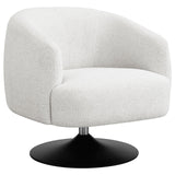 Dave Beige and Matte Black Upholstered Swivel Accent Chair from Coaster - Luna Furniture