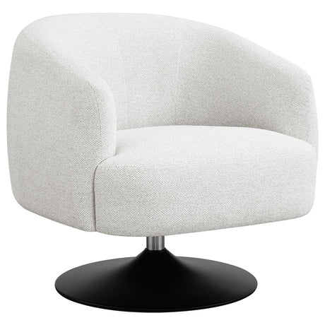 Dave Beige and Matte Black Upholstered Swivel Accent Chair from Coaster - Luna Furniture