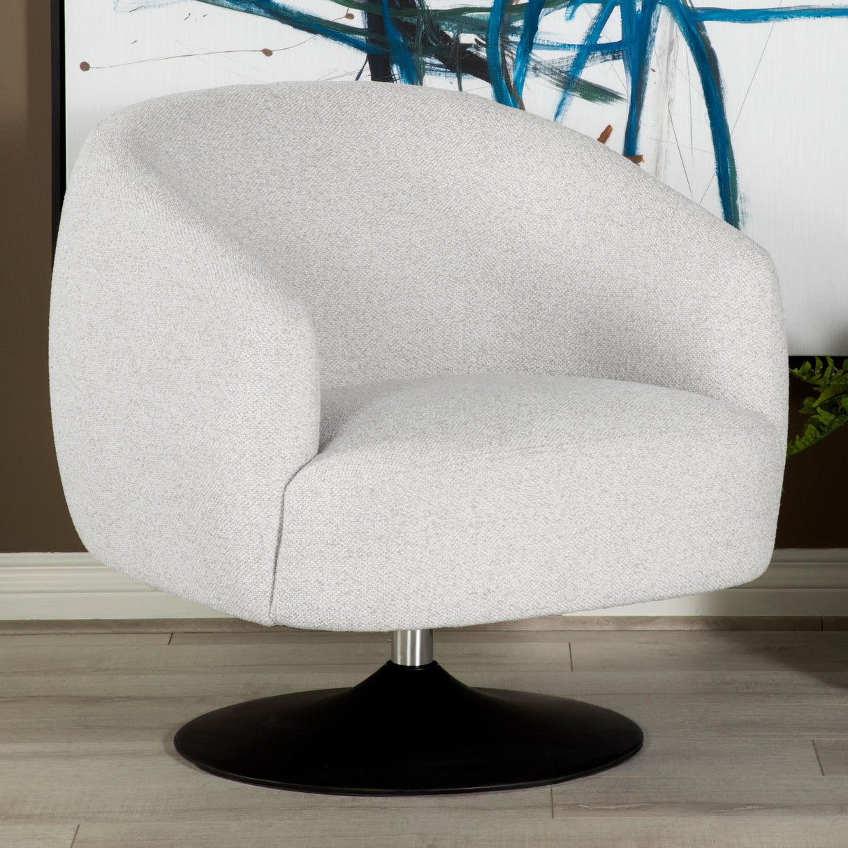 Dave Beige and Matte Black Upholstered Swivel Accent Chair from Coaster - Luna Furniture
