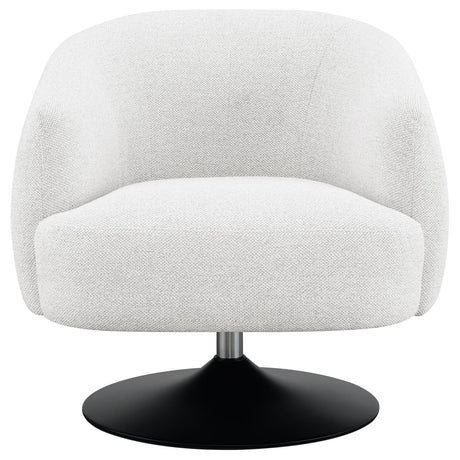 Dave Beige and Matte Black Upholstered Swivel Accent Chair from Coaster - Luna Furniture