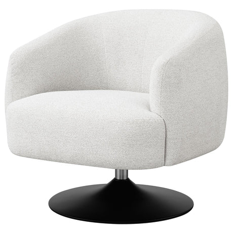 Dave Beige and Matte Black Upholstered Swivel Accent Chair from Coaster - Luna Furniture