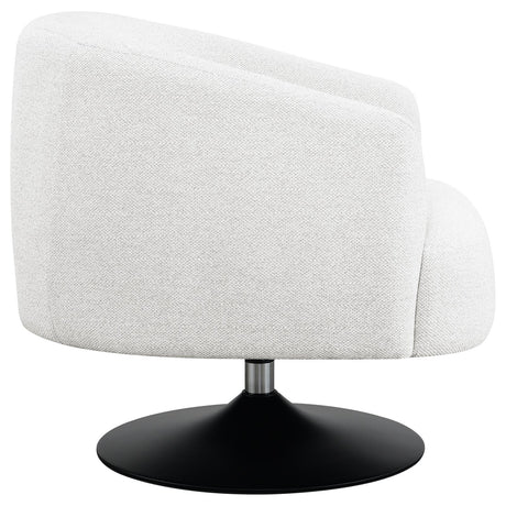Dave Beige and Matte Black Upholstered Swivel Accent Chair from Coaster - Luna Furniture