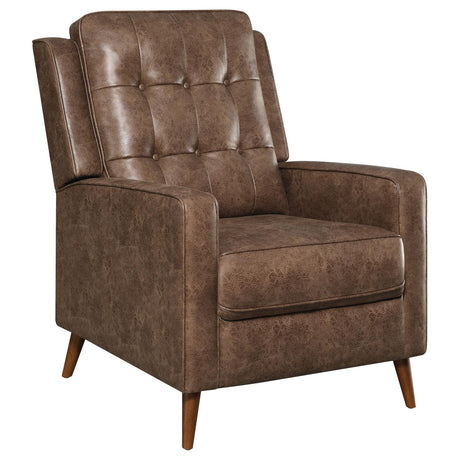 Davidson Upholstered Tufted Push Back Recliner Brown - 609566 - Luna Furniture