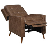 Davidson Upholstered Tufted Push Back Recliner Brown - 609566 - Luna Furniture