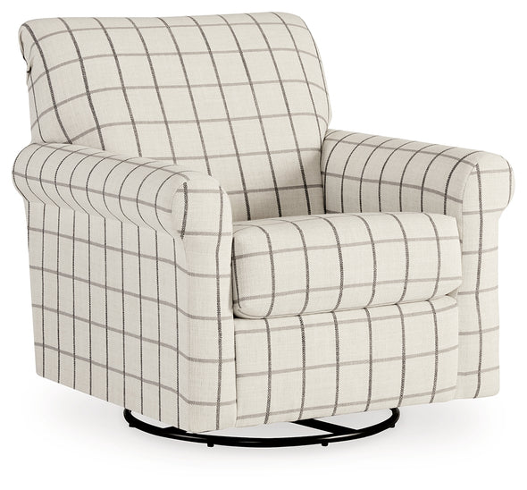 Davinca Charcoal Swivel Glider Accent Chair - 3520442 - Luna Furniture