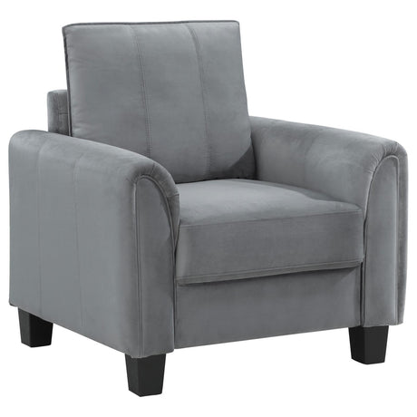 Davis  Upholstered Rolled Arm Accent Chair Grey - 509636 - Luna Furniture