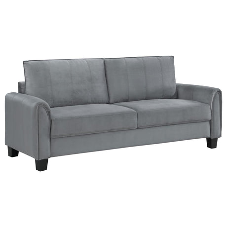 Davis  Upholstered Rolled Arm Sofa Grey - 509634 - Luna Furniture