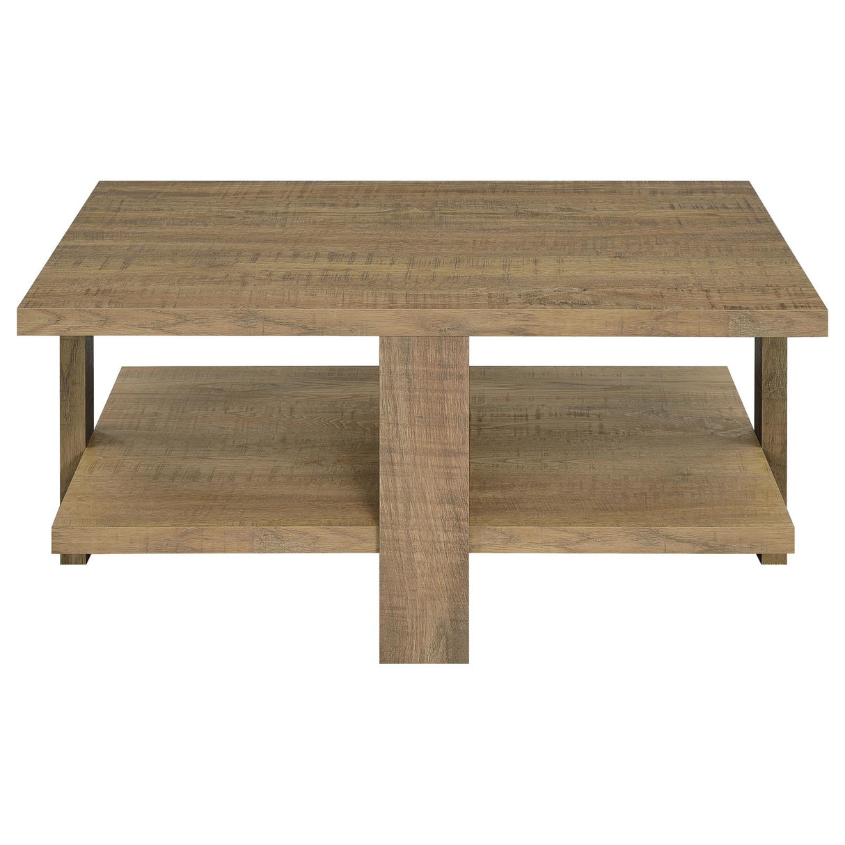 Dawn Square Engineered Wood Coffee Table With Shelf Mango - 707718 - Luna Furniture