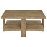 Dawn Mango Square Engineered Wood Coffee Table With Shelf from Coaster - Luna Furniture