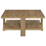 Dawn Mango Square Engineered Wood Coffee Table With Shelf from Coaster - Luna Furniture