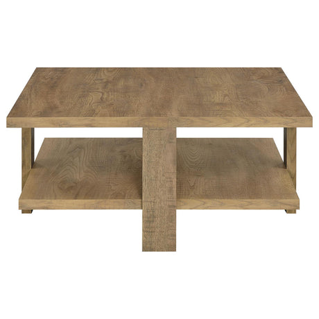 Dawn Mango Square Engineered Wood Coffee Table With Shelf from Coaster - Luna Furniture