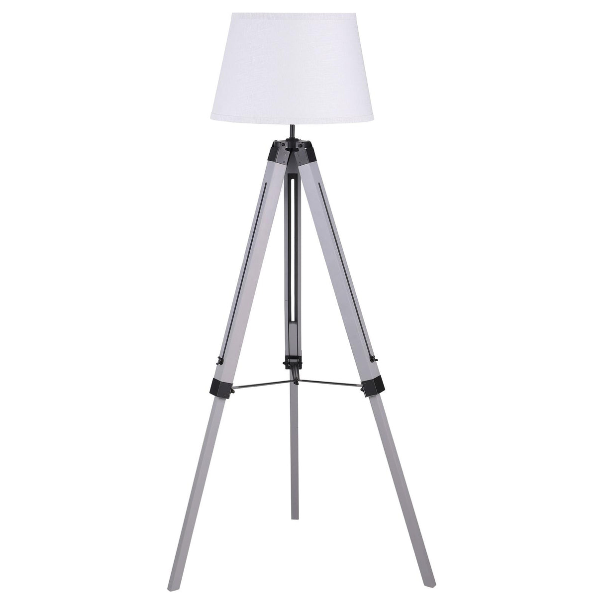 Dayton Gray Adjustable Empire Shade Tripod Floor Lamp from Coaster - Luna Furniture
