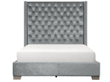 Franco Gray Velvet Queen Upholstered Bed
