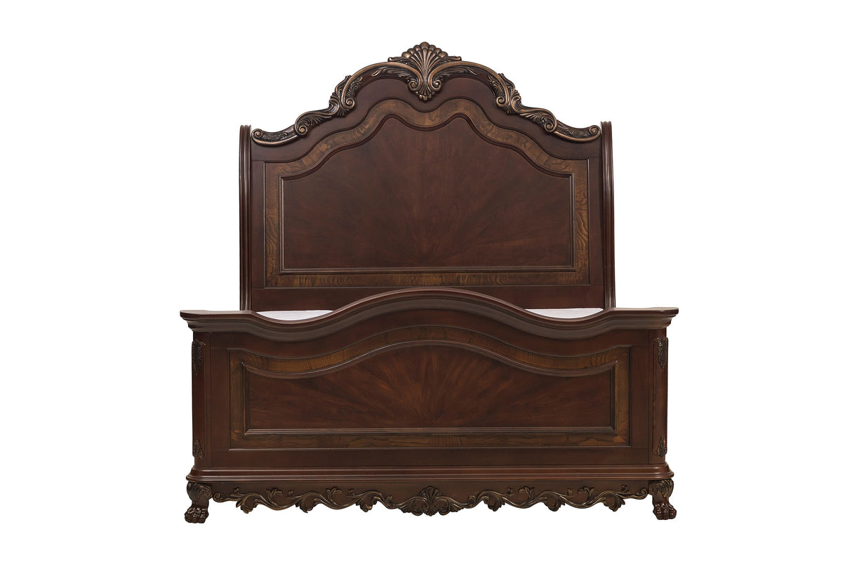 Deryn Park Cherry Sleigh Bedroom Set from Homelegance - Luna Furniture