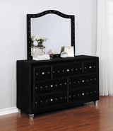 Deanna Black Button Tufted Mirror (Mirror Only) from Coaster - Luna Furniture