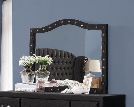 Deanna Black Button Tufted Mirror (Mirror Only) from Coaster - Luna Furniture