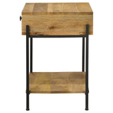 Declan 1-drawer Accent Table with Open Shelf Natural Mango and Black - 959556 - Luna Furniture