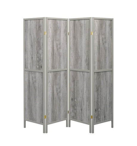 Deepika Gray Driftwood 4-Panel Folding Screen from Coaster - Luna Furniture