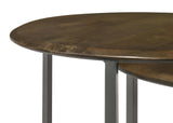Deja Natural and Gunmetal 3-Piece Round Nesting Table from Coaster - Luna Furniture